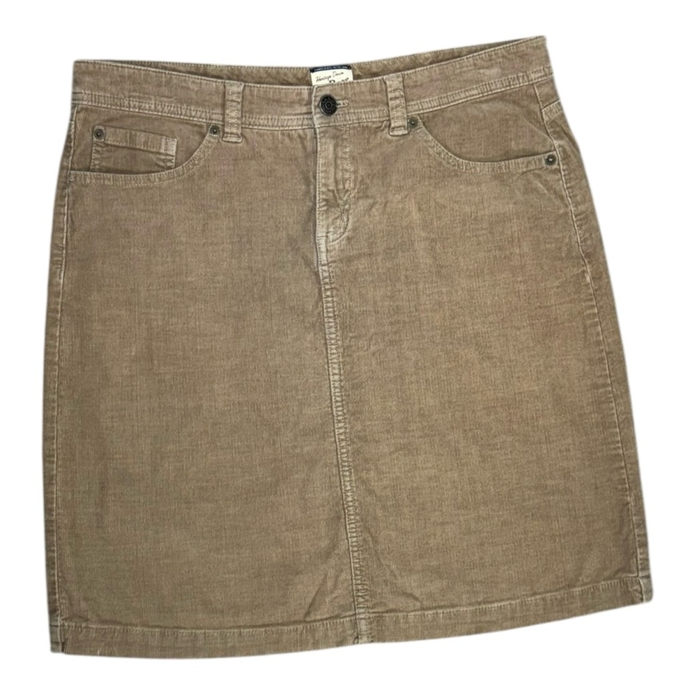Heritage Denim by Bass Tan Corduroy Mini Skirt Size 10 Stretch Fall Y2K